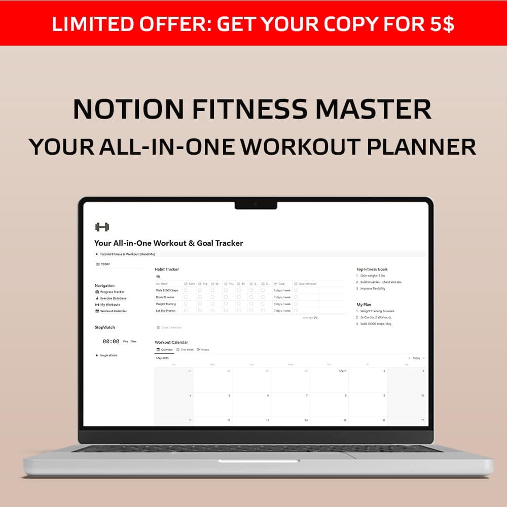 Notion Fitness Master: Your All-in-One Workout Planner