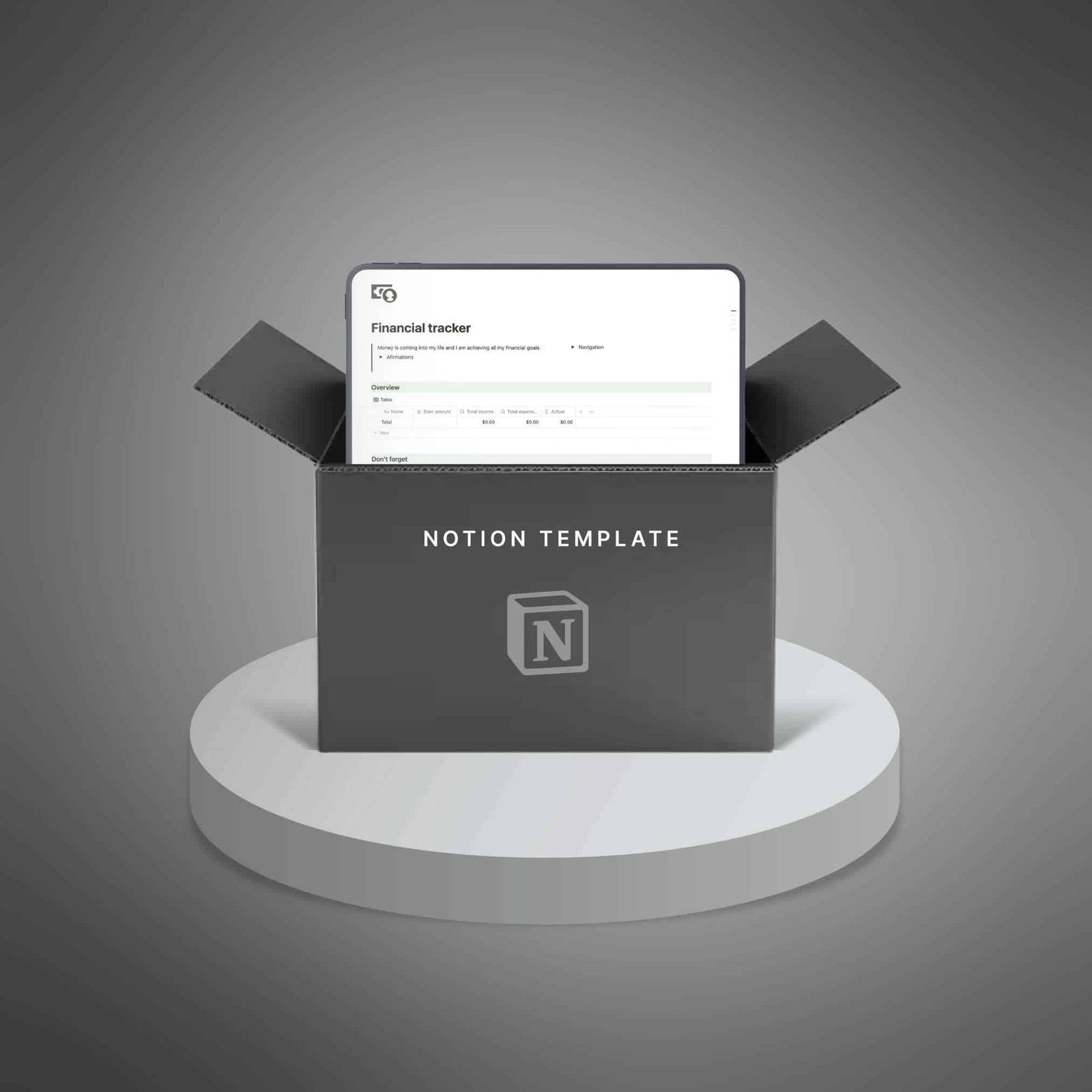 Financial tracker1 Ultimate Notion Productivity Bundle