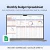 Monthly Budget Spreadsheet